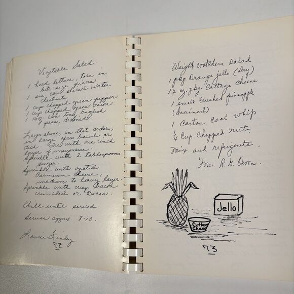 progress club ii cookbook fayette alabama Handwritten Recipes Vintage Community - Picture 7 of 8